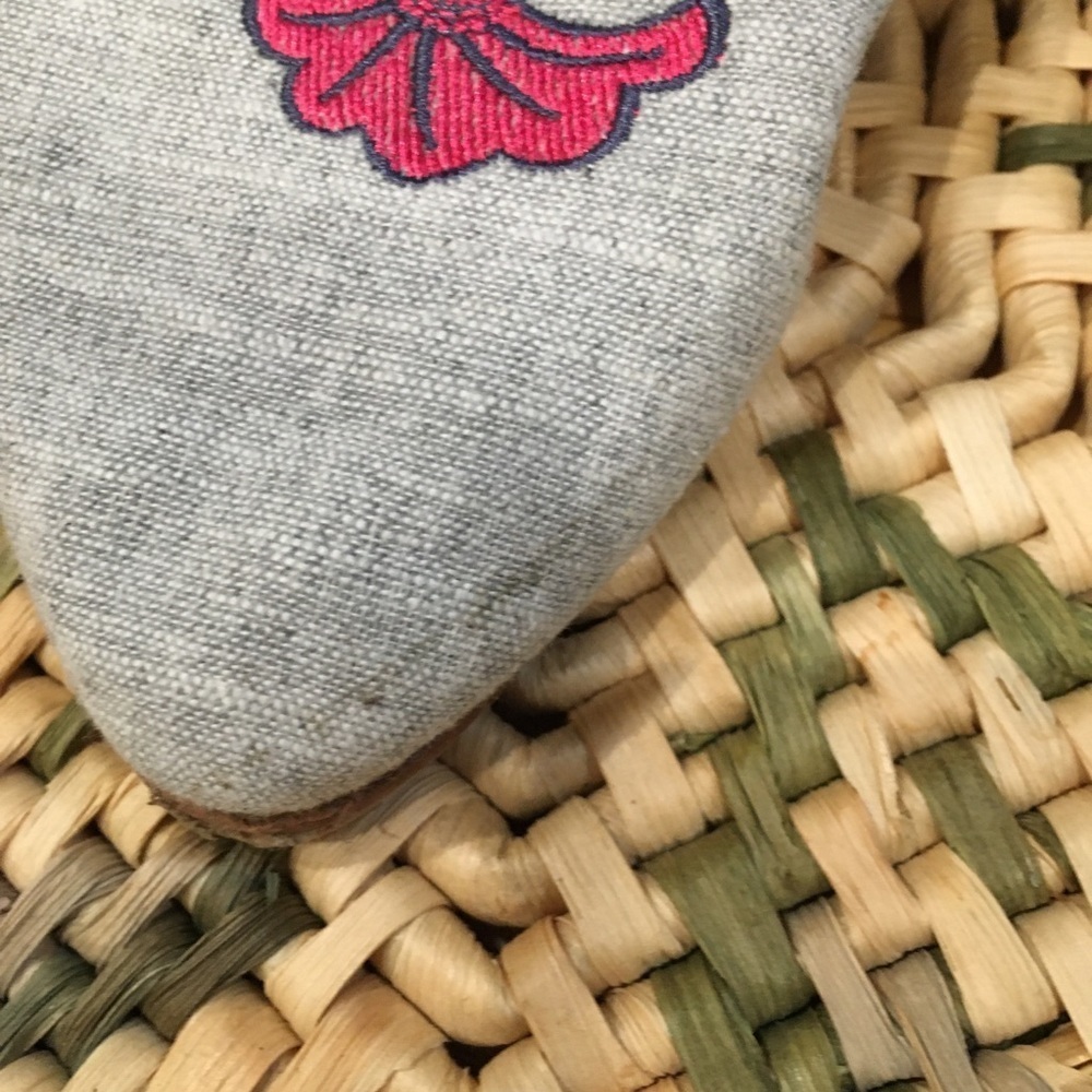 Toms Gray Mules with Pink and Orange Embroidery - Picture 3 of 9